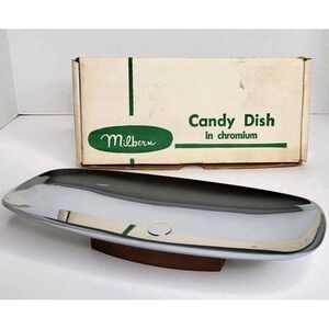 Vintage Milbern Chromium Candy Dish - New Old Stock - No. 1090 - In Original Box